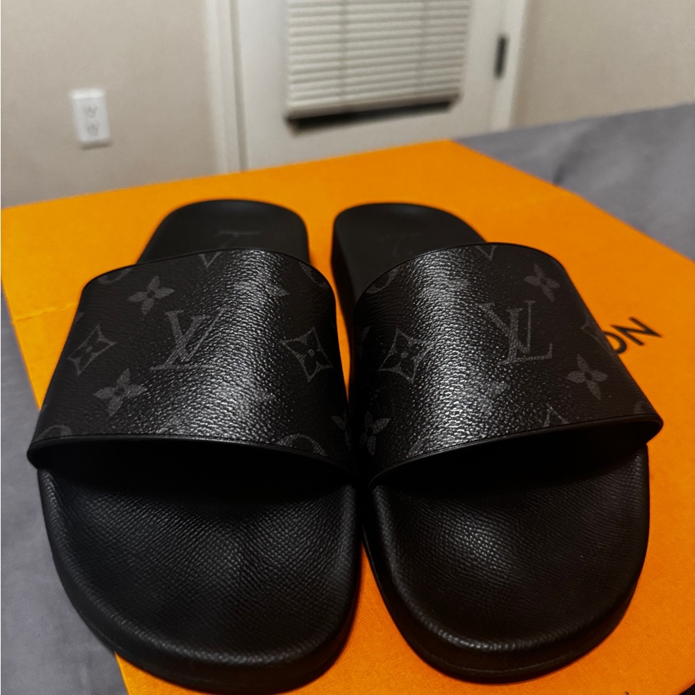 Louis Vuitton Monogram Black Slides